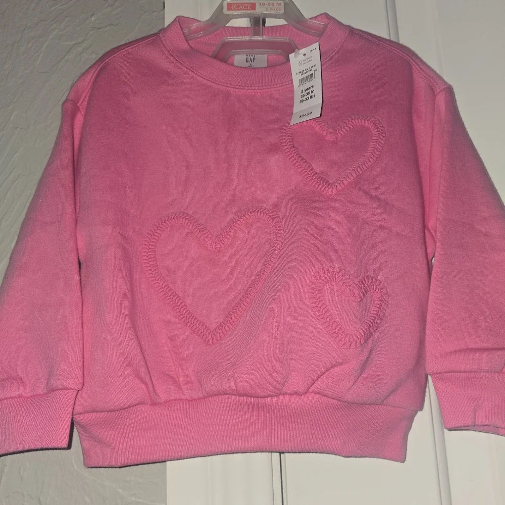 babyGap Oversized Graphic Sweatshirt Hearts 2T Nwt